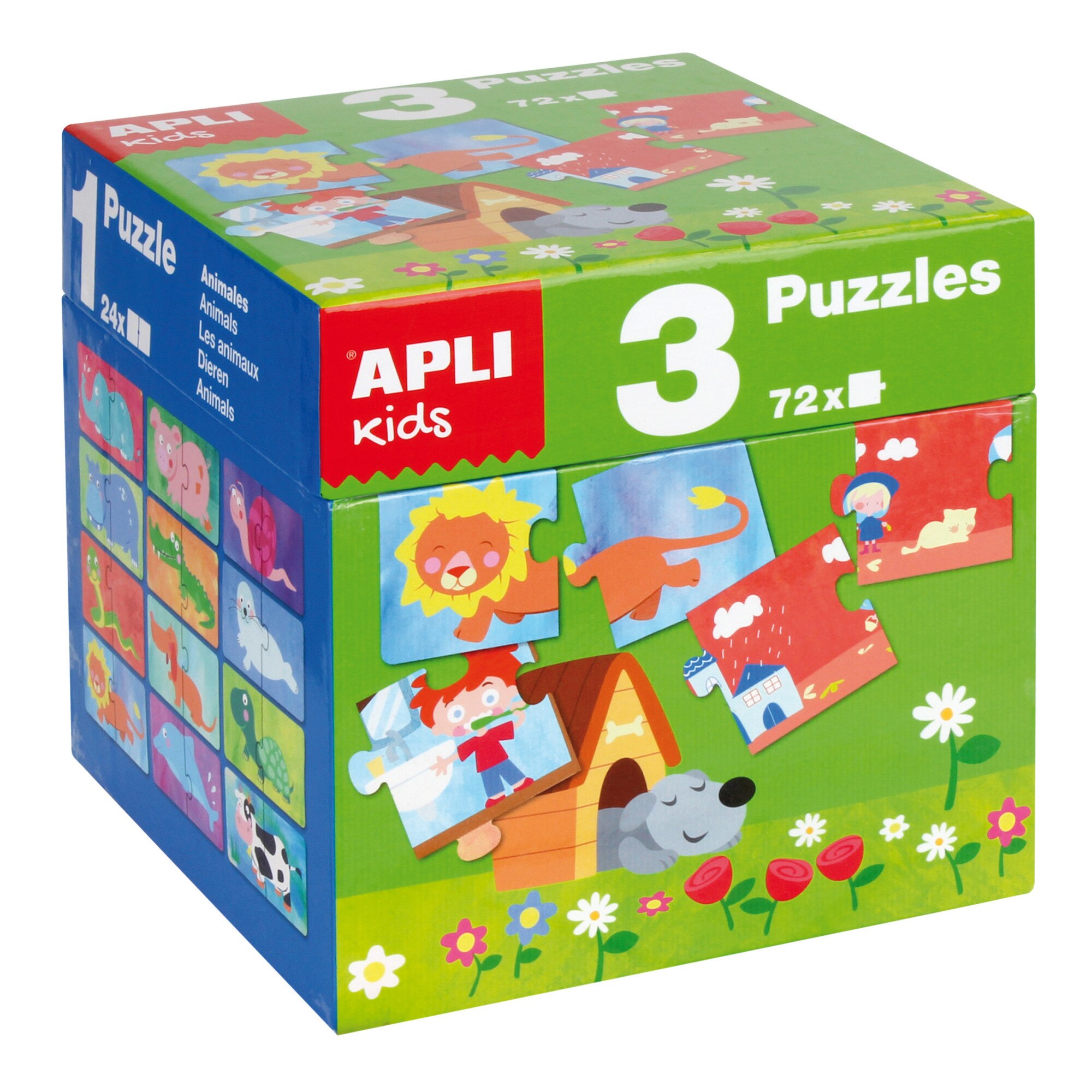 Puzzle 3 in 1 APLI - Cube, 72 piese